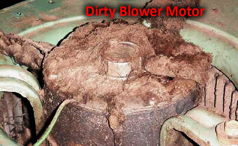Trabuco Canyon heating and air conditioning. Dirty blower motor discovered during a furnace tune up