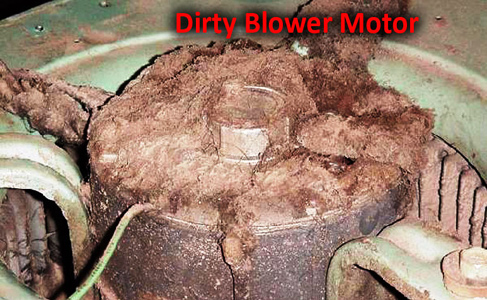 Irvine heating and air conditioning. Dirty blower motor discovered during a furnace tune up